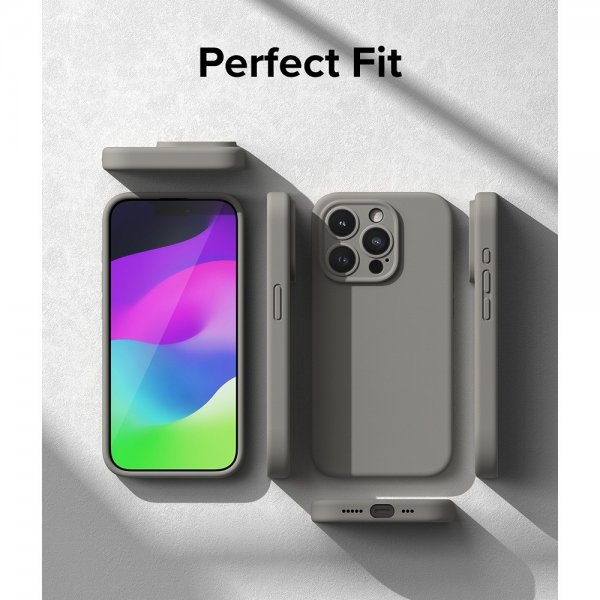 Ringke iPhone 15 Pro -silikonisuojakuori Magneettinen Harmaa