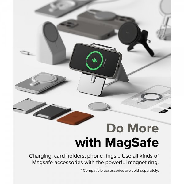 Ringke iPhone 15 Pro -silikonisuojakuori Magneettinen Harmaa