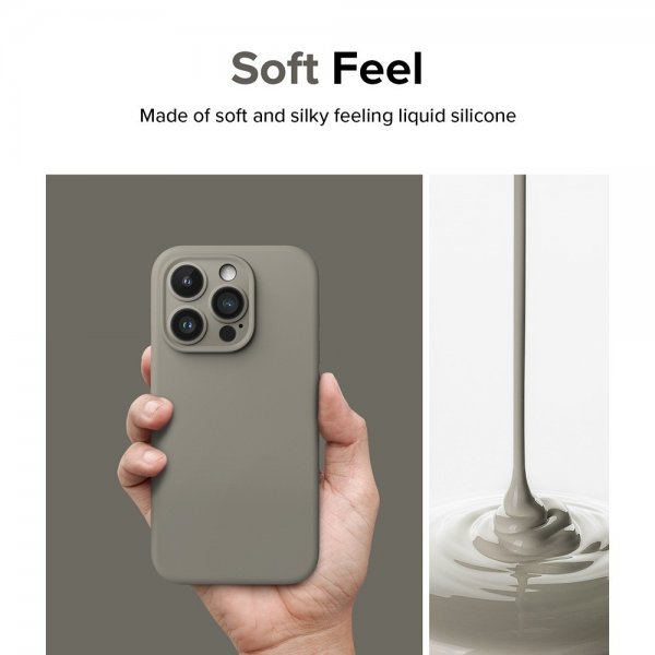 Ringke iPhone 15 Pro -silikonisuojakuori Magneettinen Harmaa