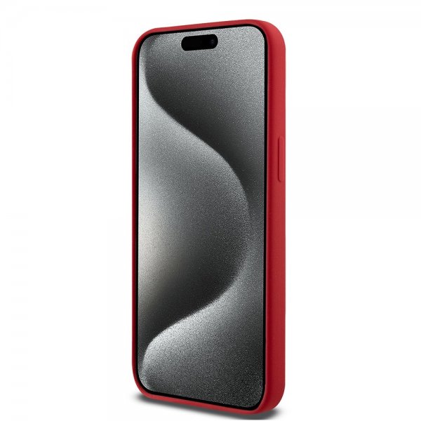 Ferrari iPhone 15 Pro -silikonisuojakuori MagSafe - punainen