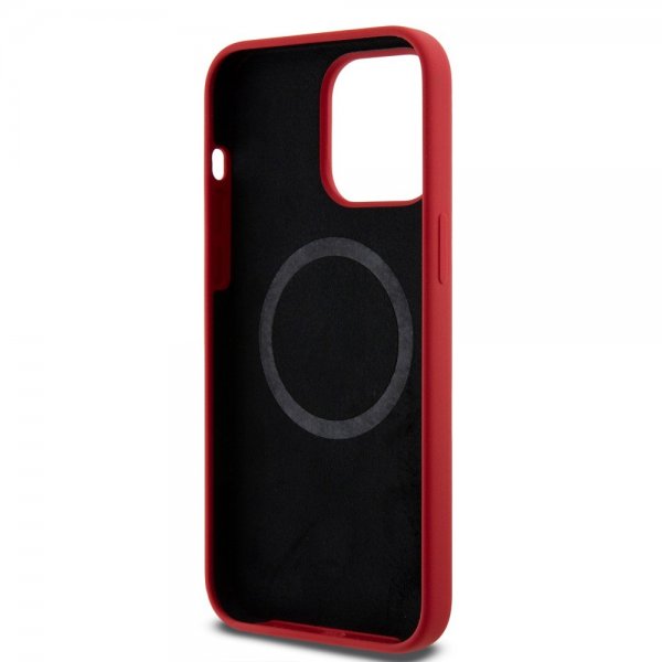 Ferrari iPhone 15 Pro -silikonisuojakuori MagSafe - punainen