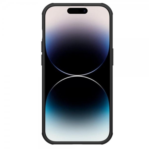 Nillkin iPhone 15 Pro Kuori Super Frosted Shield Pro Logoaukko Musta