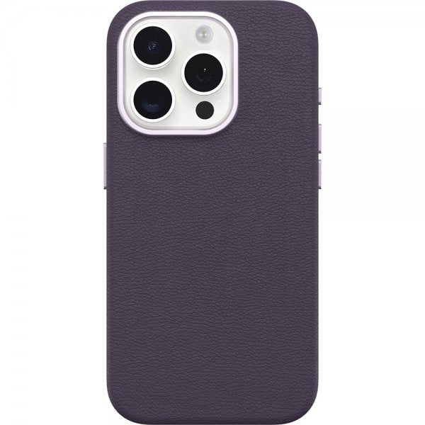 Otterbox iPhone 15 Pro Symmetry -suojakuori kaktusnahkaa MagSafe Plum Luxe