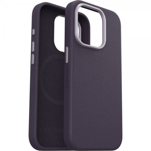 Otterbox iPhone 15 Pro Symmetry -suojakuori kaktusnahkaa MagSafe Plum Luxe