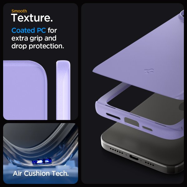 Spigen iPhone 15 Pro -suojakuori Thin Fit Iris Purple