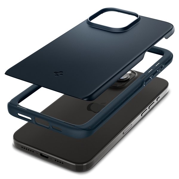 Spigen iPhone 15 Pro Thin Fit -suojakuori, Metal Slate
