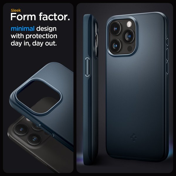 Spigen iPhone 15 Pro Thin Fit -suojakuori, Metal Slate