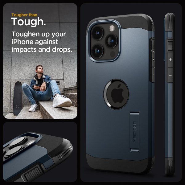 Spigen iPhone 15 Pro -suojakuori Tough Armor MagFit Metal Slate
