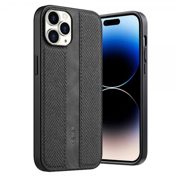 X-Level iPhone 15 Pro Kuori Kangastekstuuri Musta