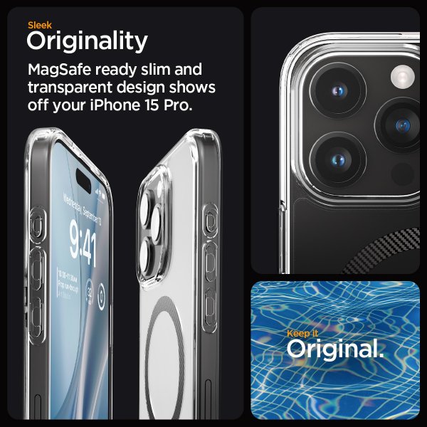 Spigen iPhone 15 Pro -suojakuori Ultra Hybrid MagFit Carbon Fiber