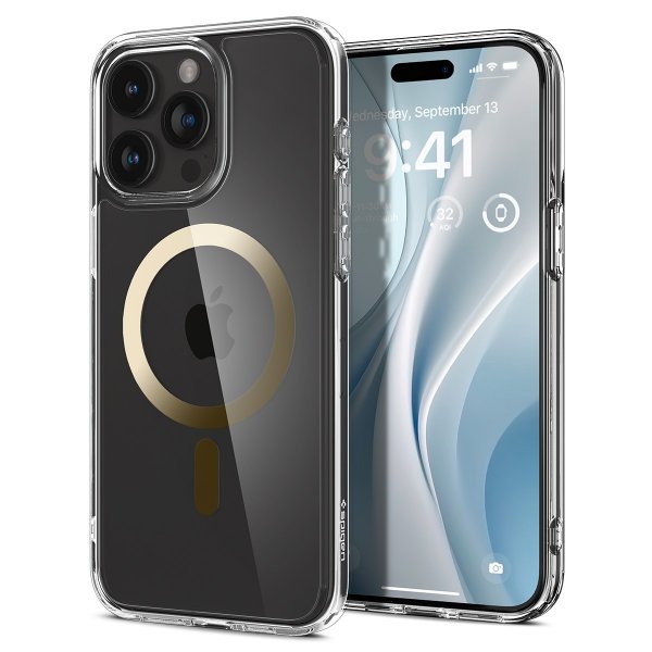Spigen iPhone 15 Pro -suojakuori Ultra Hybrid MagFit, kulta