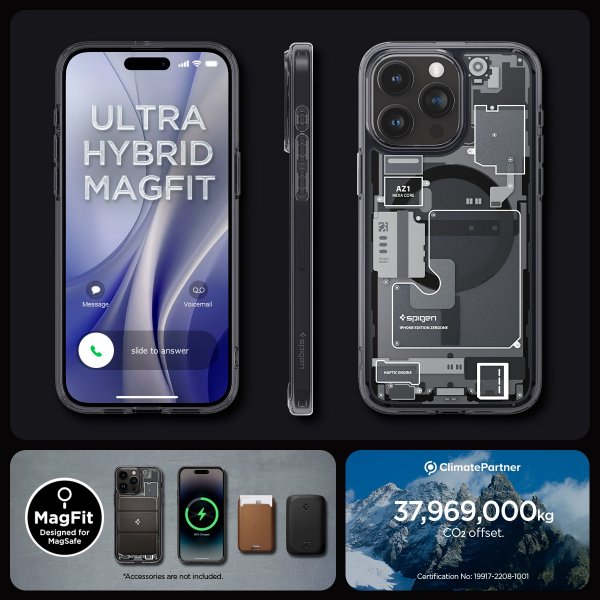 Spigen iPhone 15 Pro -suojakuori Ultra Hybrid MagFit Zero One