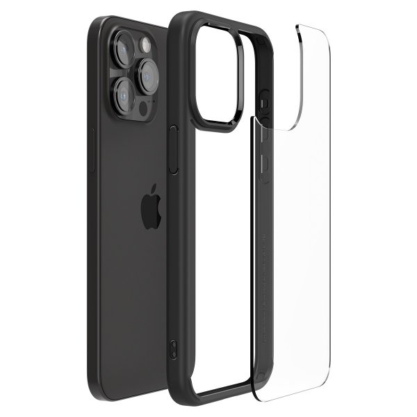 Spigen iPhone 15 Pro -suojakuori Ultra Hybrid Matte, matta musta