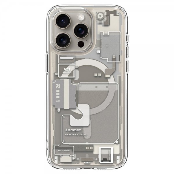 Spigen iPhone 15 Pro Ultra Hybrid Zero One MagFit -suojakuori, Natural Titanium