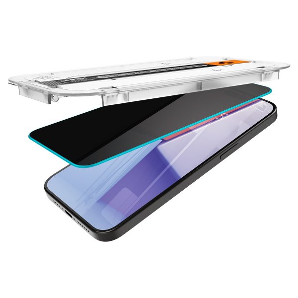 Spigen iPhone 15 Pro -näytönsuoja GLAS.tR EZ Fit Privacy 2 kpl