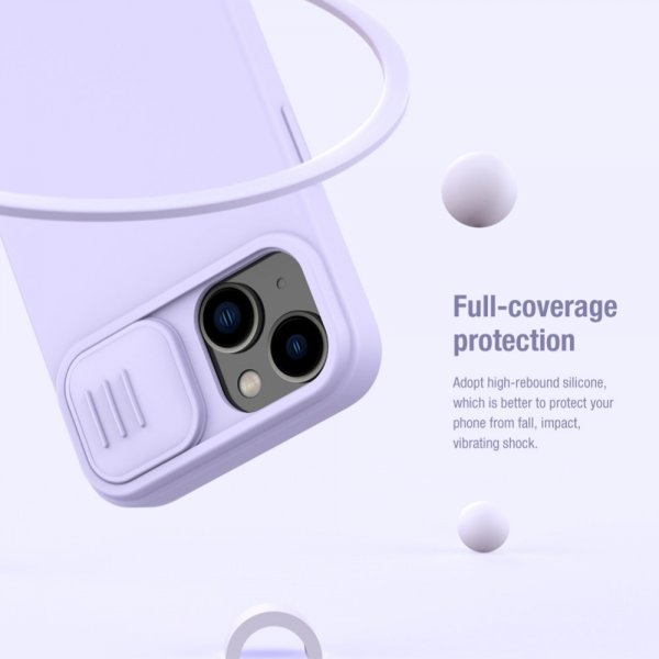 Nillkin iPhone 15 -kuori CamShield Silky MagSafe, sininen
