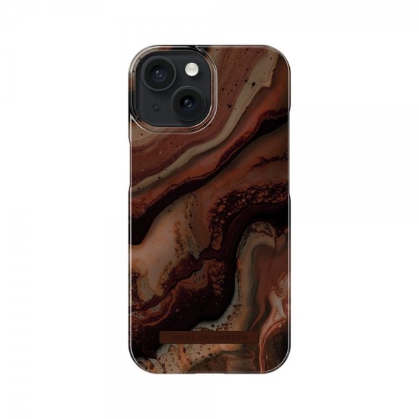 Ideal of Sweden iPhone 15 -suojakuori Fashion Case MagSafe Dark Amber Marble