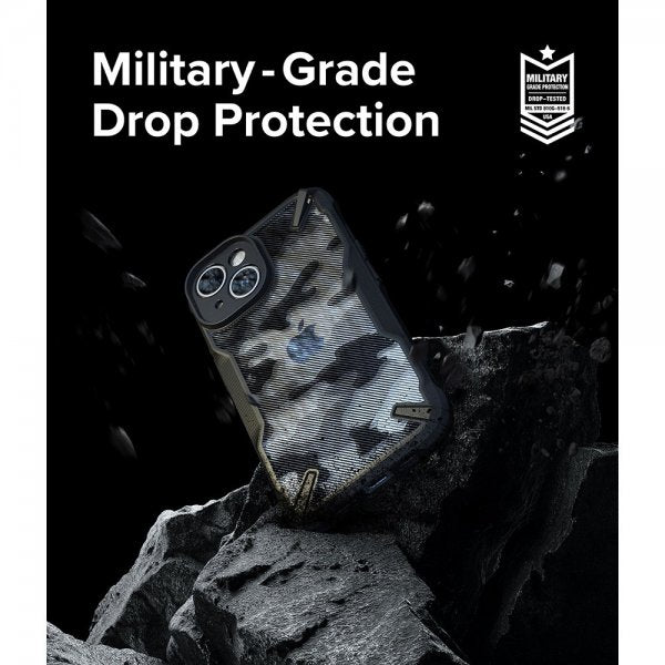 Ringke iPhone 15 -suojakuori, Fusion X Design Camo Black