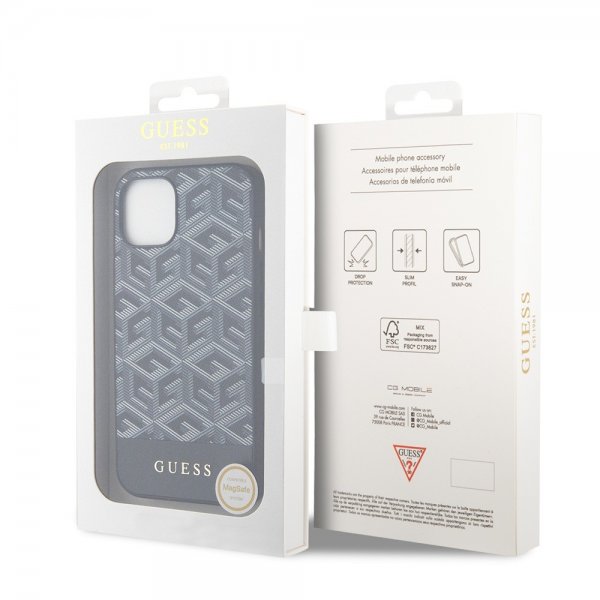 Guess iPhone 15 Kuoret G Cube MagSafe Musta