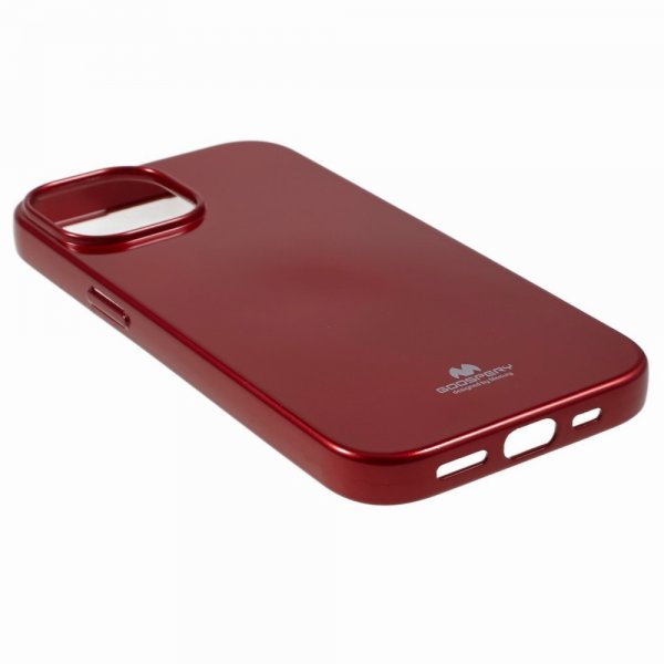 Mercury iPhone 15 Suojakuori Jelly Glitter Punainen