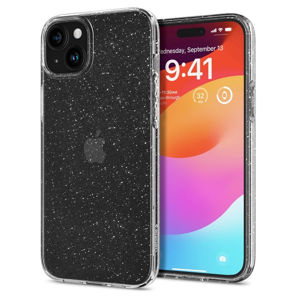 Spigen iPhone 15 -kuori Liquid Crystal Glitter Crystal Quartz