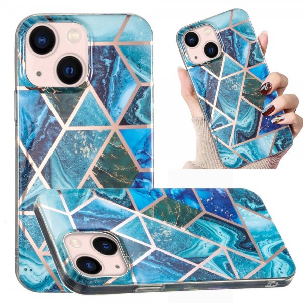 iPhone 15 Kuori Marmorikuvio Sinivihreä