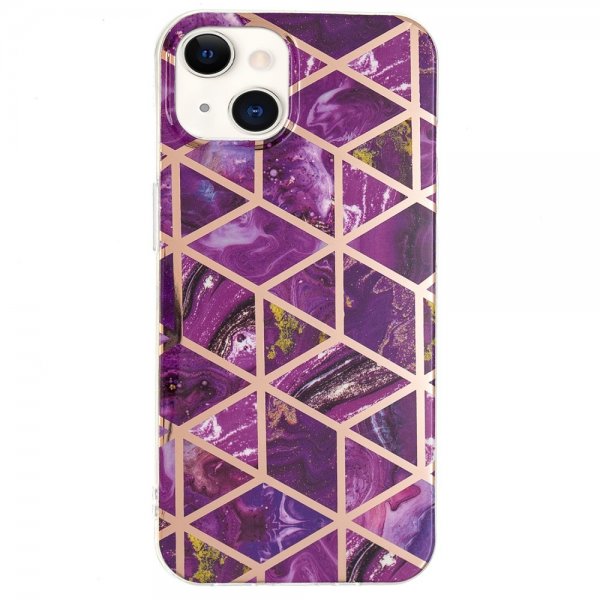 iPhone 15 Kuori Marmorikuvio Violetti