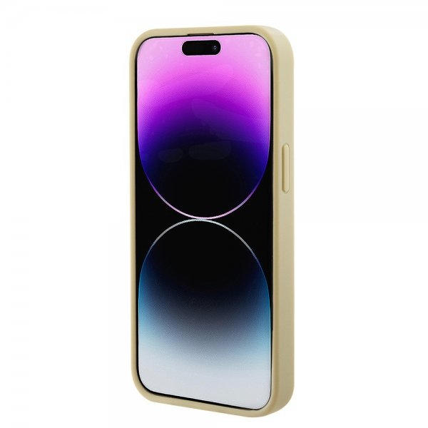 Guess iPhone 15 Kuoret Saffiano MagSafe Beige