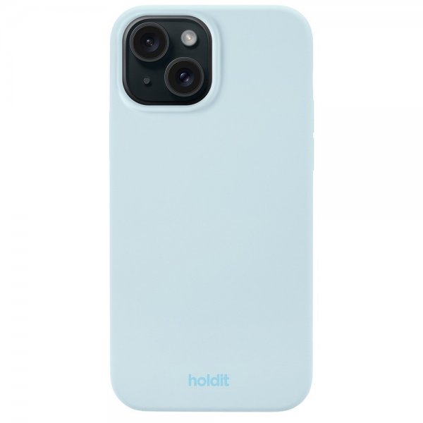 Holdit iPhone 15 Silikonikuori Mineral Blue