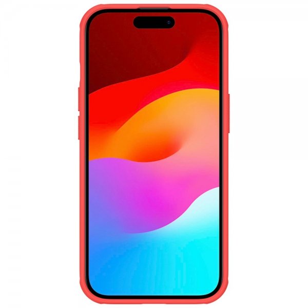 Nillkin iPhone 15 -suojakuori Super Frosted Shield Pro, punainen