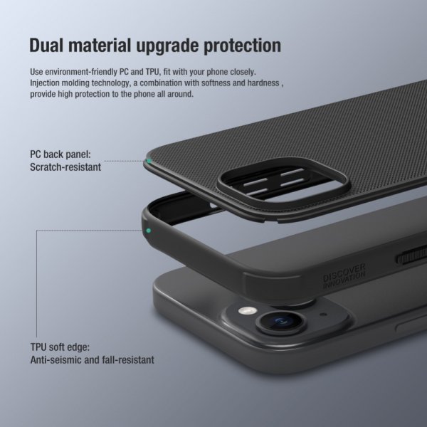 Nillkin iPhone 15 Kuori Super Frosted Shield Pro Musta