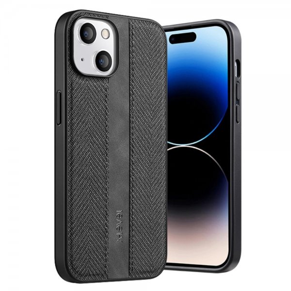 X-Level iPhone 15 Kuori kangaskuviointi musta