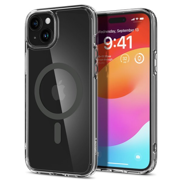 Spigen iPhone 15 -suojakuori, Ultra Hybrid MagFit, Graphite