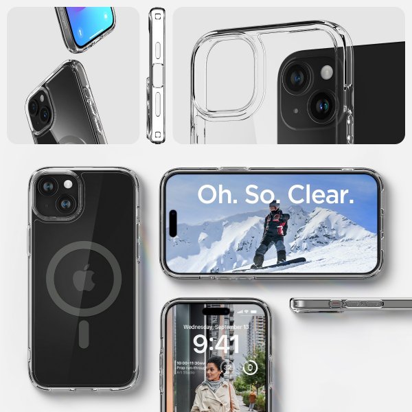 Spigen iPhone 15 -suojakuori, Ultra Hybrid MagFit, Graphite