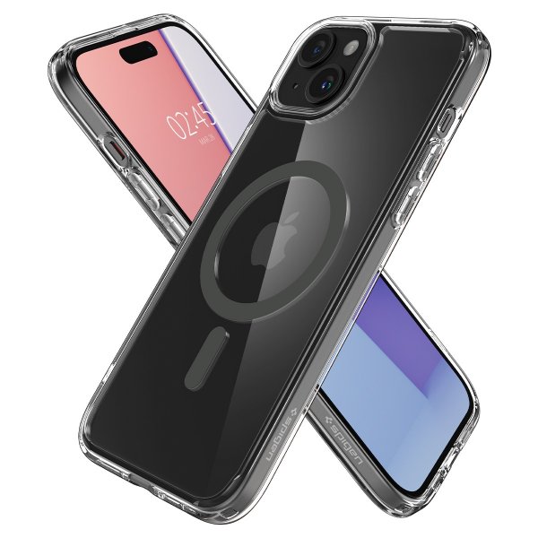 Spigen iPhone 15 -suojakuori, Ultra Hybrid MagFit, Graphite