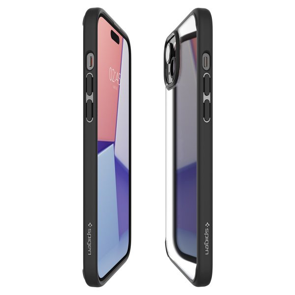 Spigen iPhone 15 -suojakuori Ultra Hybrid Matte, mattamusta