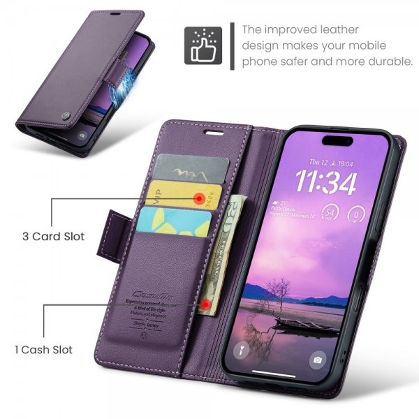 CaseMe iPhone 16 Suojakotelo 023-sarja Violetti