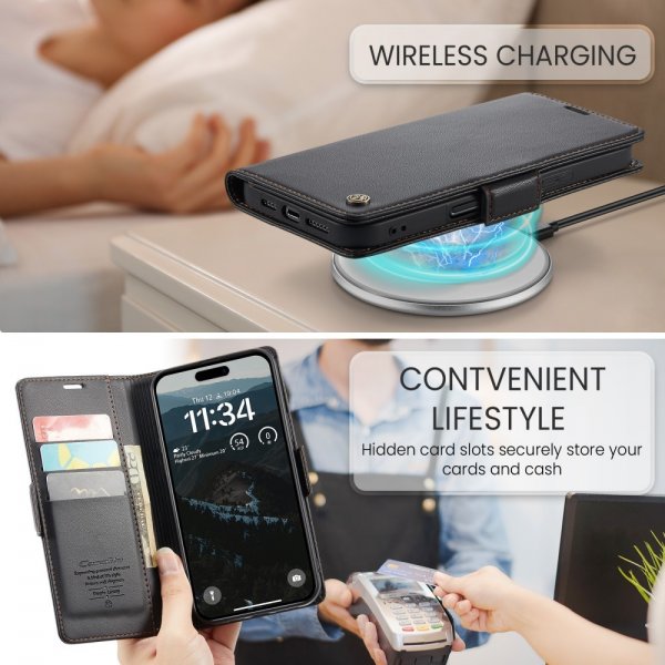 CaseMe iPhone 16 -suojakotelo 023 Series Musta