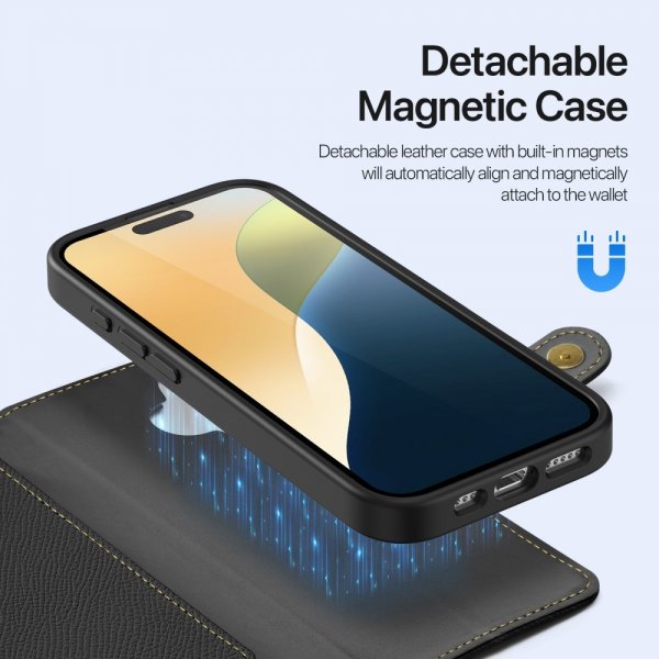 Dux Ducis iPhone 16 Kotelo 2-in-1 Lawa Series MagSafe Musta