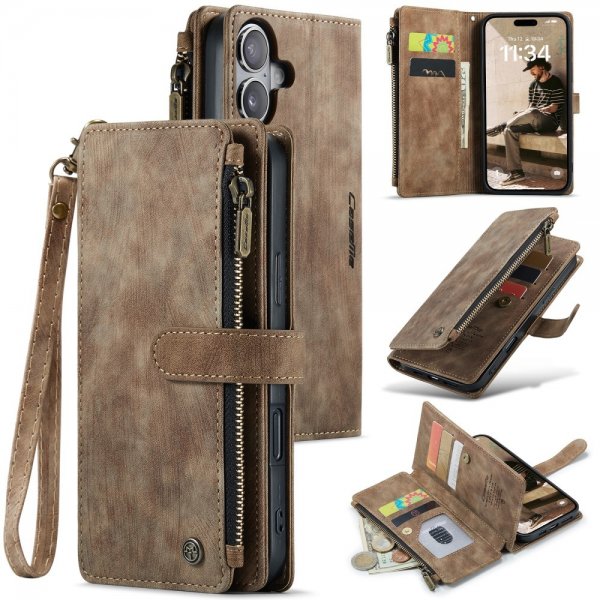 CaseMe iPhone 16 C30 Series Ruskea suojakotelo