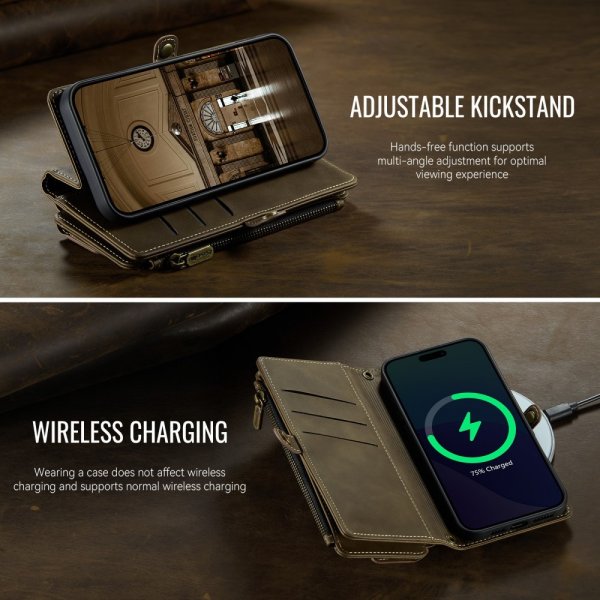CaseMe iPhone 16 C39 Series Ruskea suojakotelo