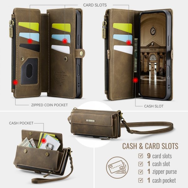 CaseMe iPhone 16 C39 Series Ruskea suojakotelo