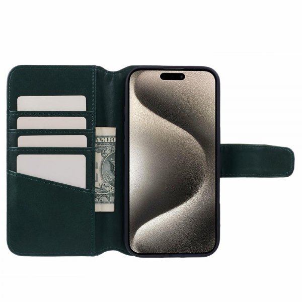 Nordic Covers iPhone 16 Essential Leather -suojakotelo, Juniper Green