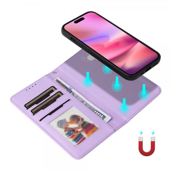 Betopnice iPhone 16 -kotelo irrotettavalla kuorella 005 Violetti