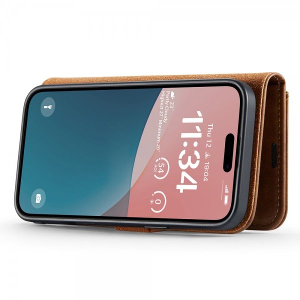 Dg.Ming iPhone 16 -kotelo irrotettavalla kuorella, ruskea