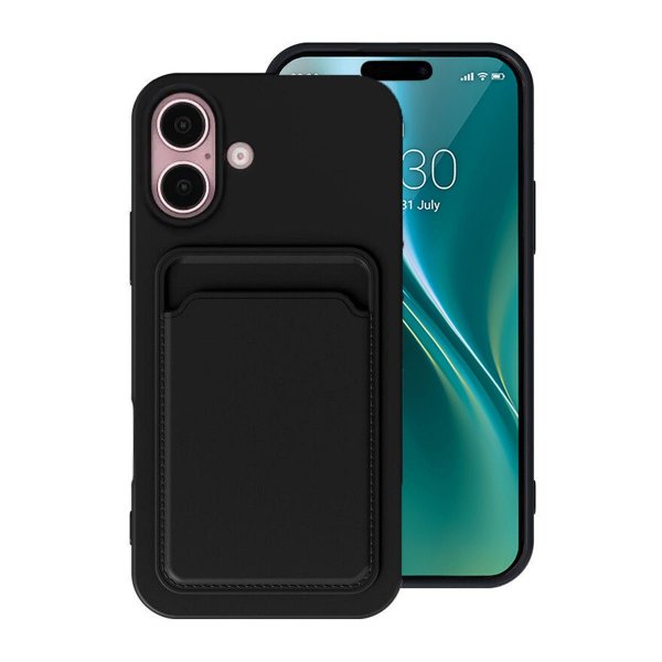 iPhone 16 Kuoret Korttiteline Musta