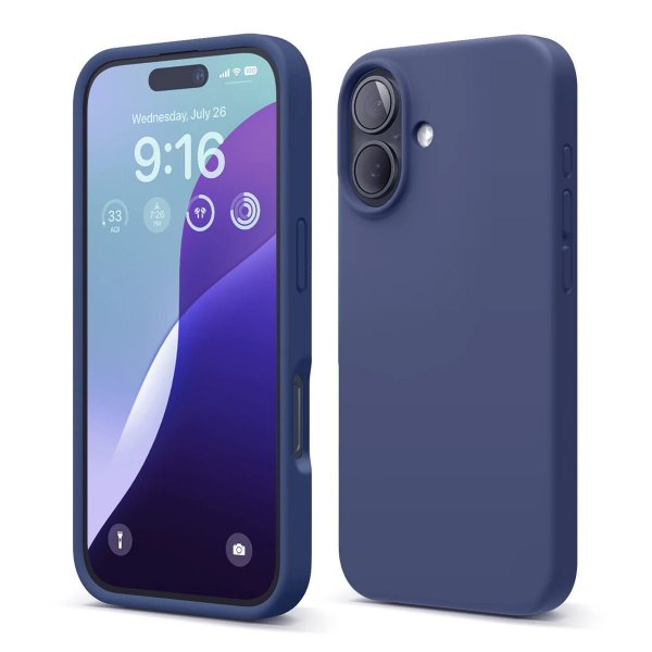 Rvelon iPhone 16 -silikonikuori, sininen