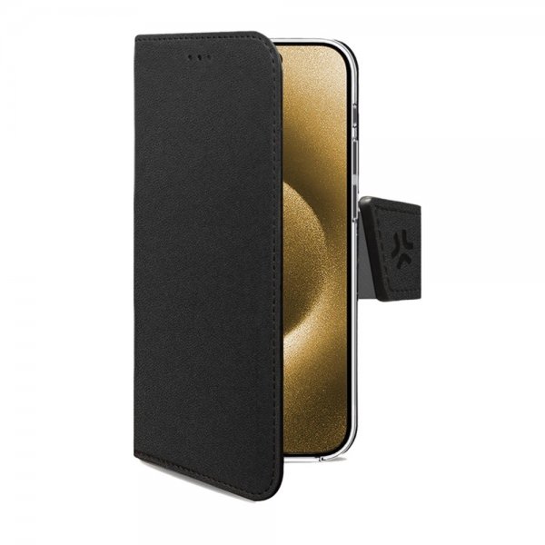 Celly iPhone 16 Plus Fodral Wally Wallet Case Musta