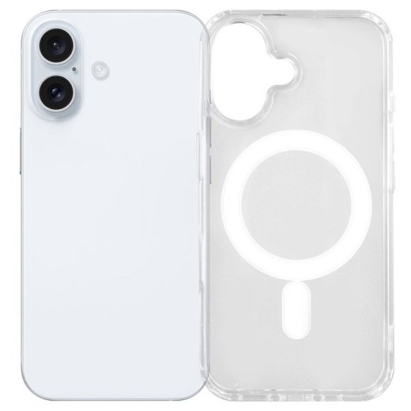 Nordic Covers iPhone 16 Plus -kuori, Feather Series, MagSafe, läpinäkyvä