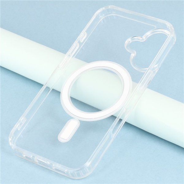Nordic Covers iPhone 16 Plus -kuori, Feather Series, MagSafe, läpinäkyvä
